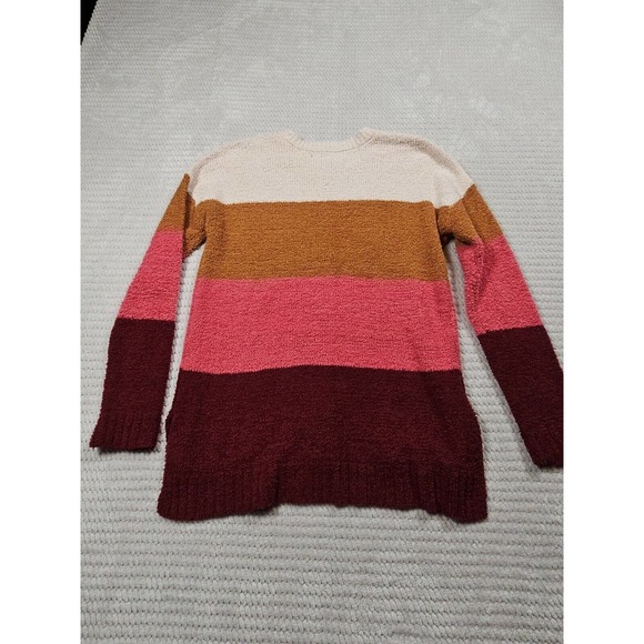 Maurices Sweater Womens Small Fuzzy Colorblock Long Sleeve High Low Hem - Picture 6 of 7
